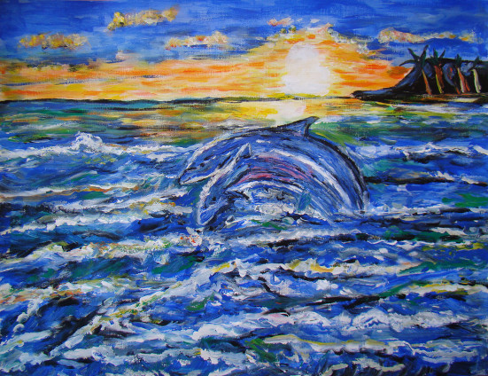 Dauphins couchant île