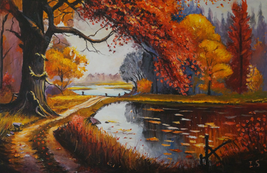 Chemin arbre lacs automne