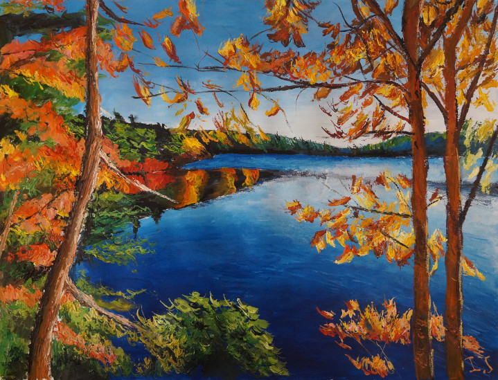 Lac arbres automne