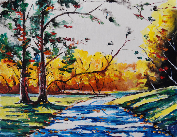 Chemin pins automne