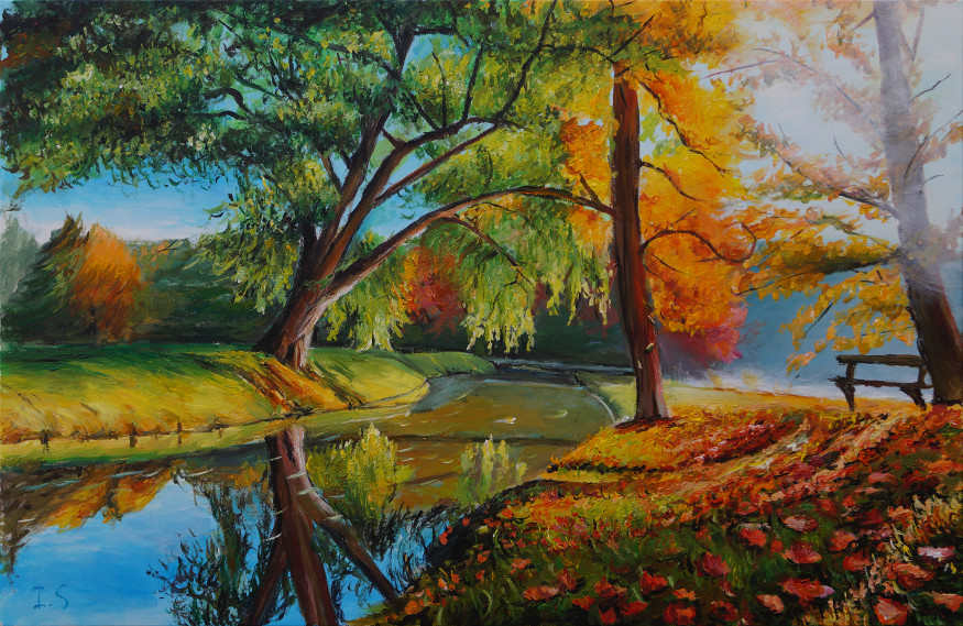 Soir rivière automne