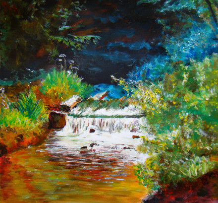 Ruisseau cascade bois