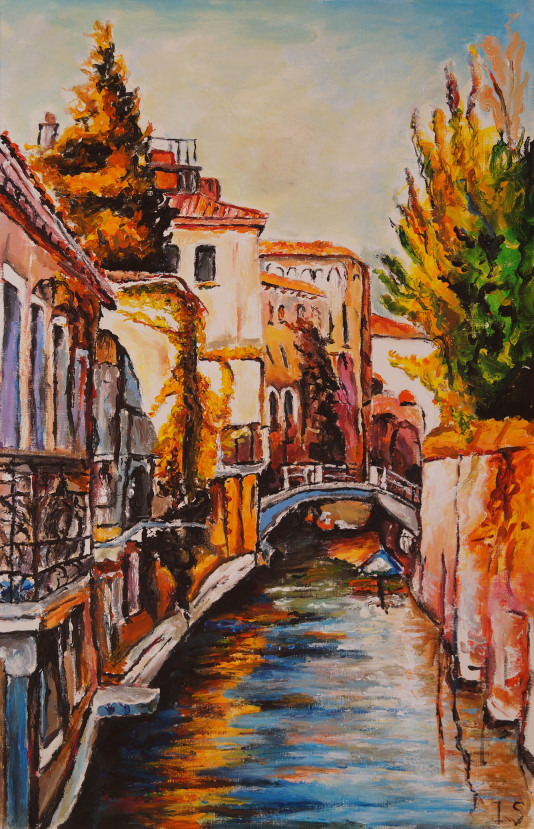 Canal derrière habitations Venise