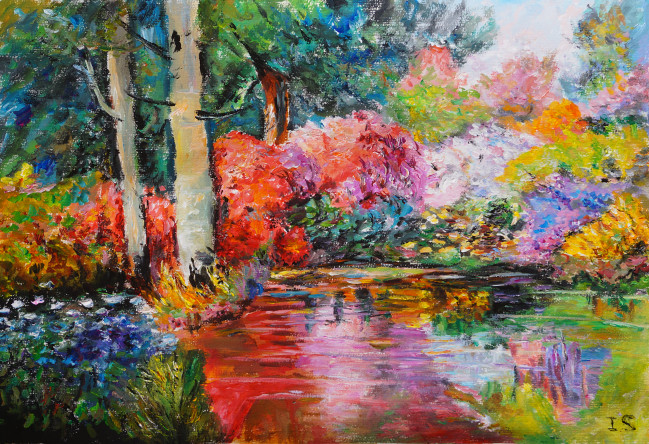 Bosquets multicolores rivière