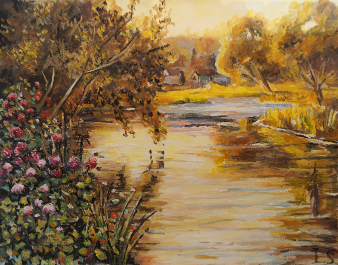 Roses berge riviere automne
