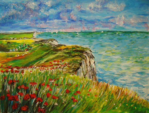 Falaise coquelicots