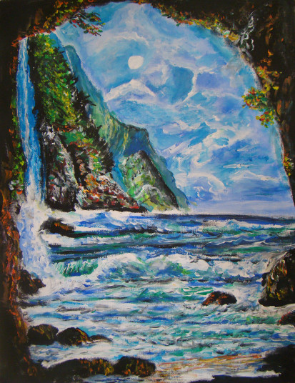 Mer cascade grotte