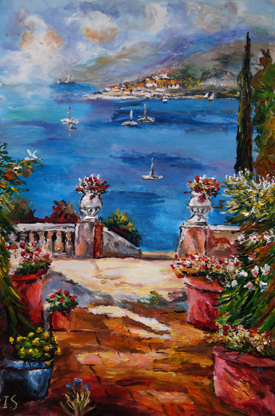 Terrasse escalier baie
