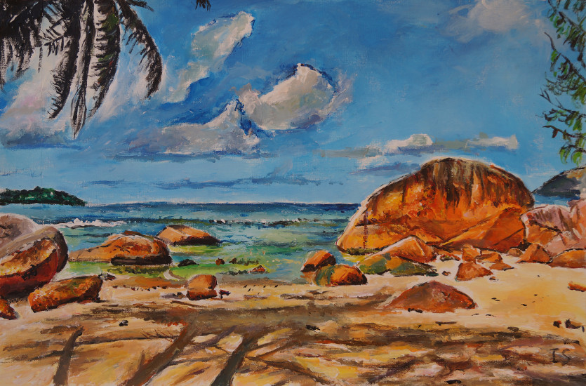 Plage rochers Seychelles