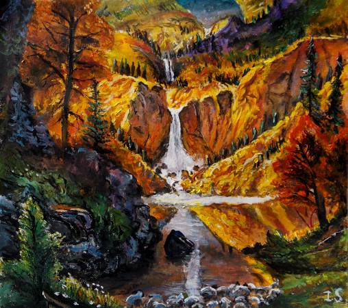 Cascades successives cirque automne