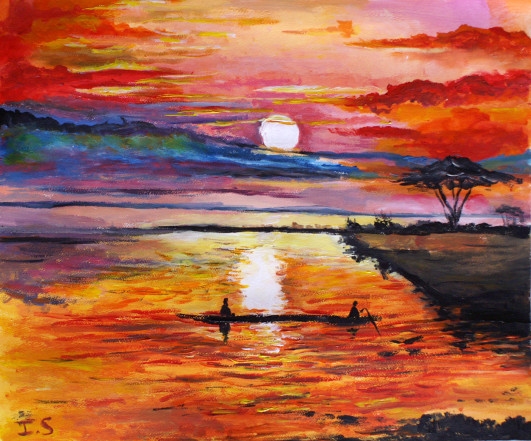 Coucher sanguin pirogue