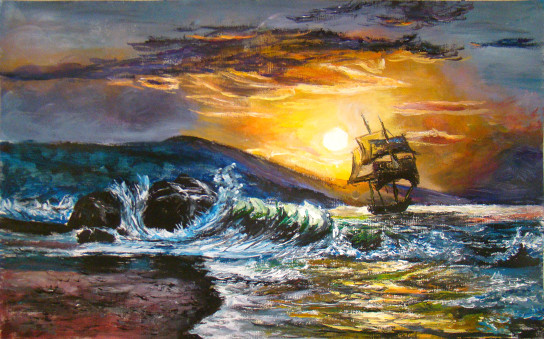 Caravelle crépuscule plage