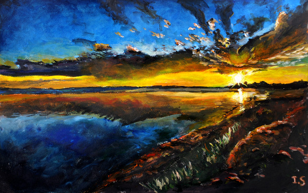 Coucher sérénité lac