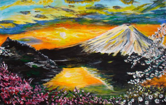 Coucher mont Fuji