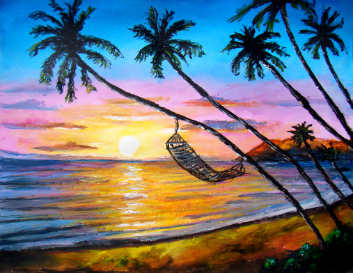 Hamac palmiers coucher