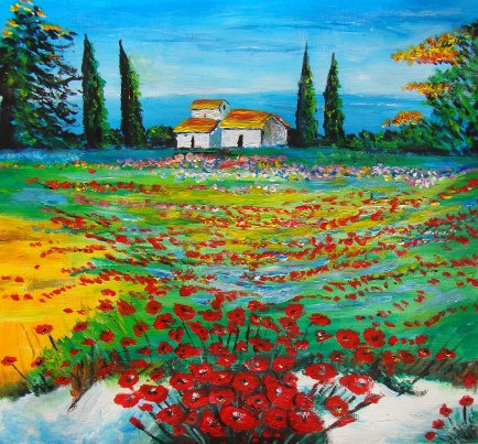 Coquelicots maisons