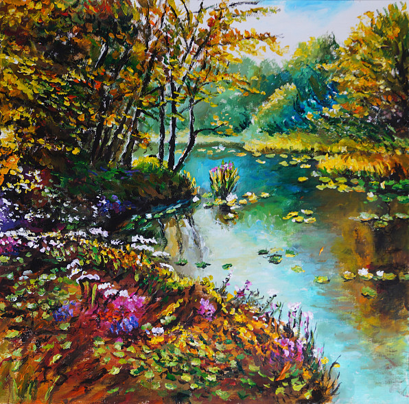 Nymphéas rivière sous-bois automne