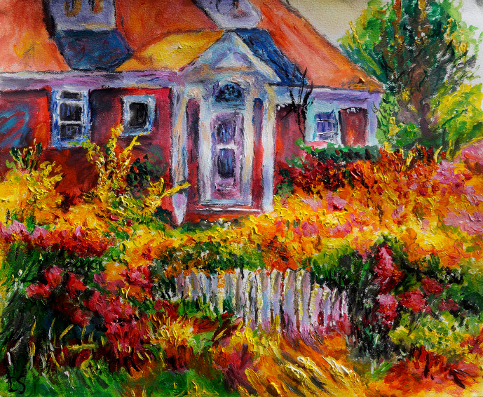 Maison jardin fleurs
